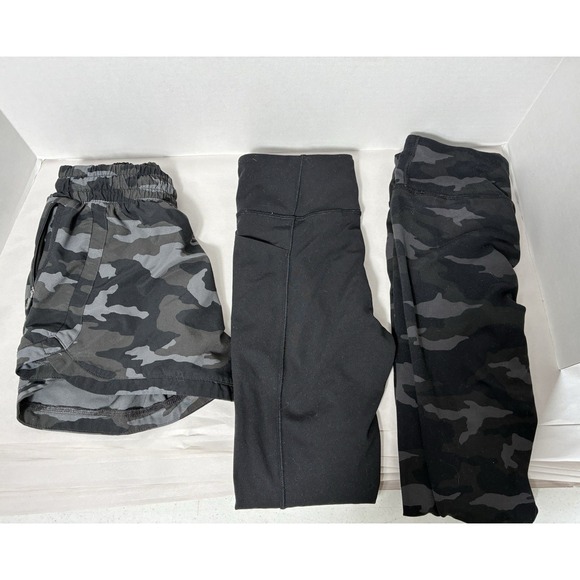 Athleta Other - athleta girl Lot Of 3 Bottoms Girls Sz 12 Black/gray Camo 2 Leggings 1 Shorts
